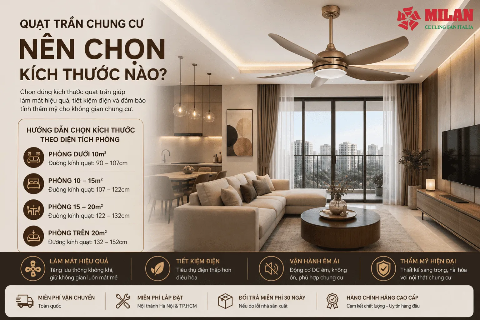 quạt trần chung cư